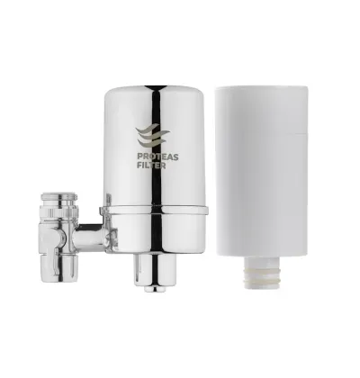 Φίλτρο βρύσης χρωμέ Proteas με άνθρακα &amp; μεμβράνη υπερδιήθησης 0,1μm