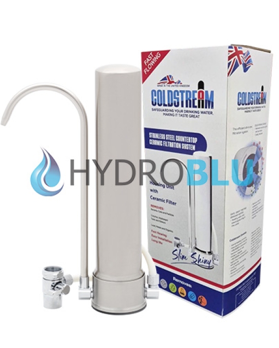 Φίλτρο νερού άνω πάγκου Coldstream Slim Satin Inox με κεραμικό φίλτρο Coldstream Plus 