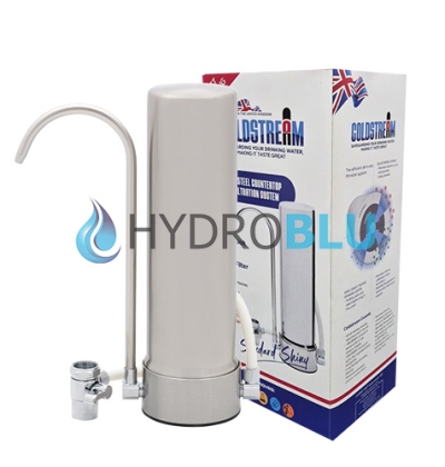 Φίλτρο νερού άνω πάγκου Coldstream Standard Satin Inox με κεραμικό φίλτρο Coldstream Plus