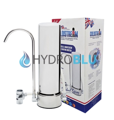 Φίλτρο νερού άνω πάγκου Coldstream Standard Shiny Inox με κεραμικό φίλτρο Coldstream Plus