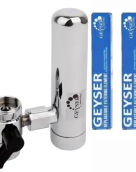 Geyser Euro Φίλτρο Νερού Βρύσης Inox με 2 Έξτρα Ανταλλακτικά Φίλτρα